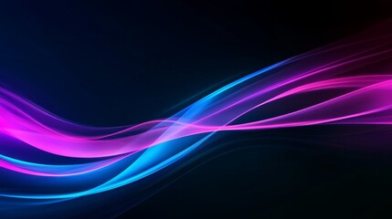Naklejka premium Abstract blue and purple digital background with glowing waves, dark color gradients, and vibrant flowing light patterns, creating a beautiful and futuristic digital art wallpaper design.