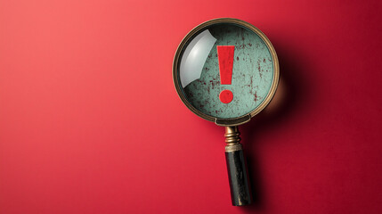 magnifying glass red background