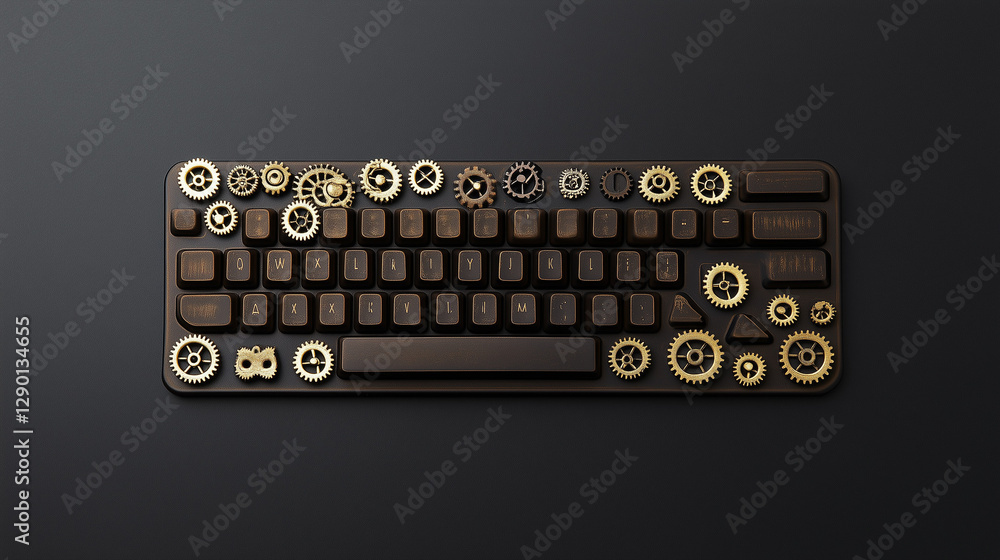 Aufkleber mechanical keyboard's precision: an overhead shot of a custom mechanical keyboard, boasting metallic