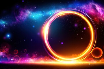 Glowing Galaxy Portal with Cosmic Nebula a Stellar Journey through Space Time