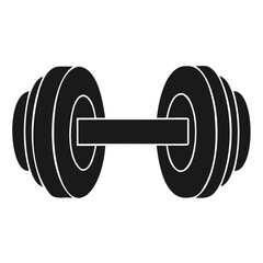 Simple Black and White Dumbbell Silhouette on white background