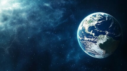 Obraz premium Digital globe with global network connections on a blue technology background, symbolizing artificial intelligence, data sharing, and internet security in a futuristic digital world.