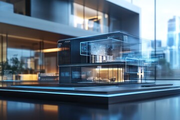 Holographic tokenized properties ensure secure transactions in real estate innovation hub.