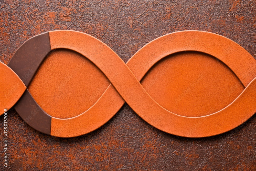 Poster Abstract infinity shape on brown textured background evokes connection and endless possibilities artistic backdrop