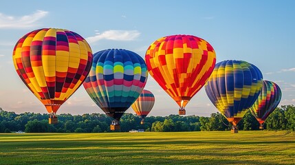 Fototapeta premium Colorful Hot Air Balloons Festival