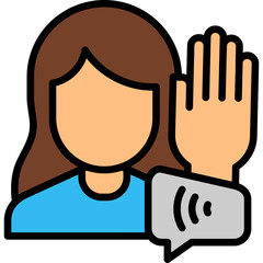 Active Listening lineal color icon