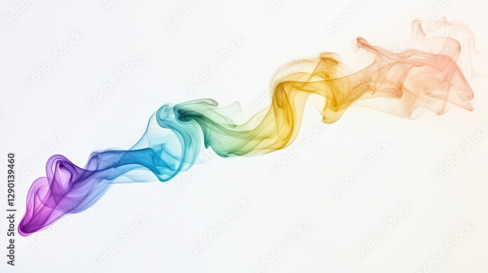 Leinwandbilder ethereal rainbow smoke art on a white background creating a mesmerizing abstract design with flowing