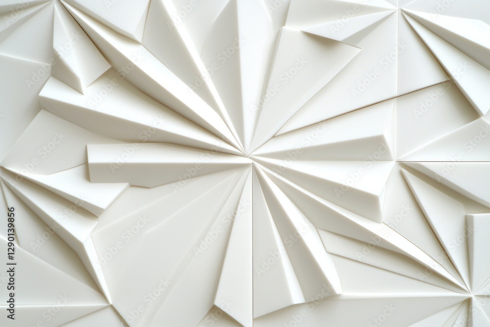 Poster abstract geometric composition of origami style paper in minimalist monochrome close up view eleganc