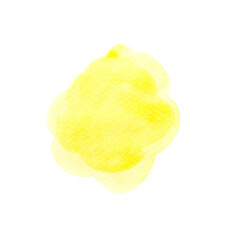a yellow watercolor isolated on white.