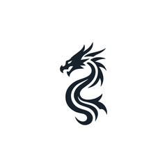 Obraz premium Minimalist dragon logo