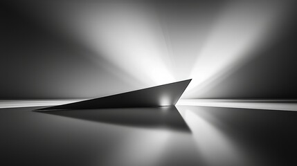 Conceptual monochromatic abstract with geometric form dramatic lighting for artistic creativity