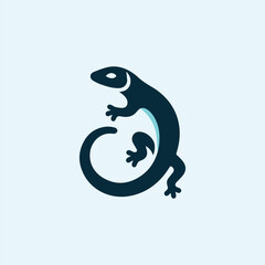 Minimalist lizard logo