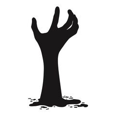 Halloween Zombie Hand Illustration. Isolated on White Background.