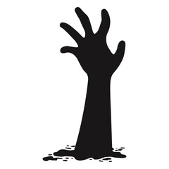 Halloween Zombie Hand Illustration. Isolated on White Background.