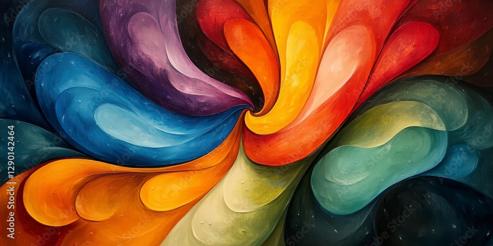 Poster colorful abstract swirl pattern with dynamic curves and flowing shapes
