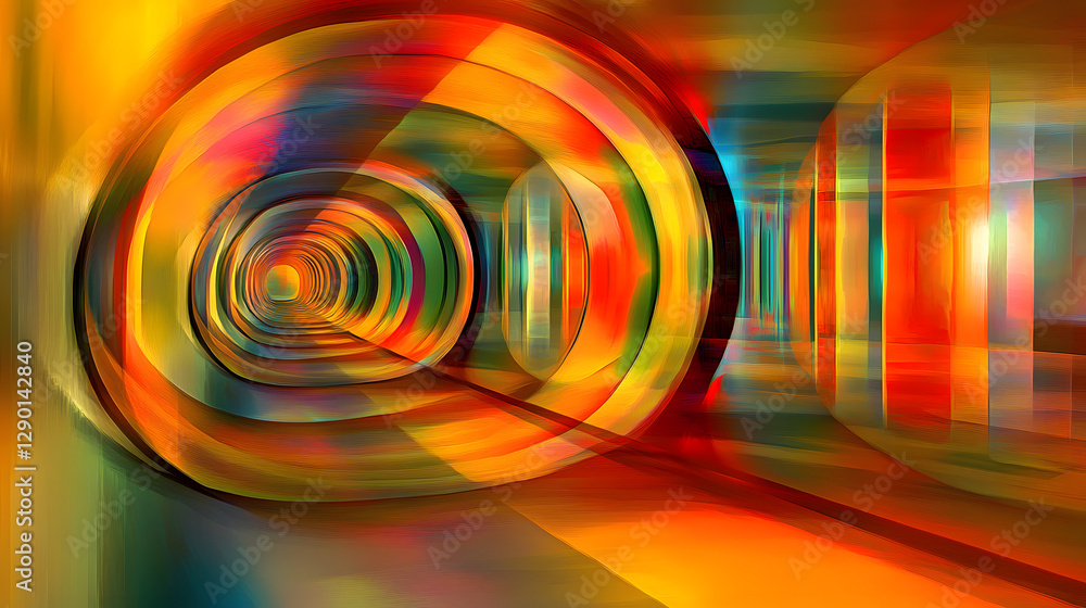 Aufkleber tunnel leading to bright light at the end of the passageway creating a dramatic perspective