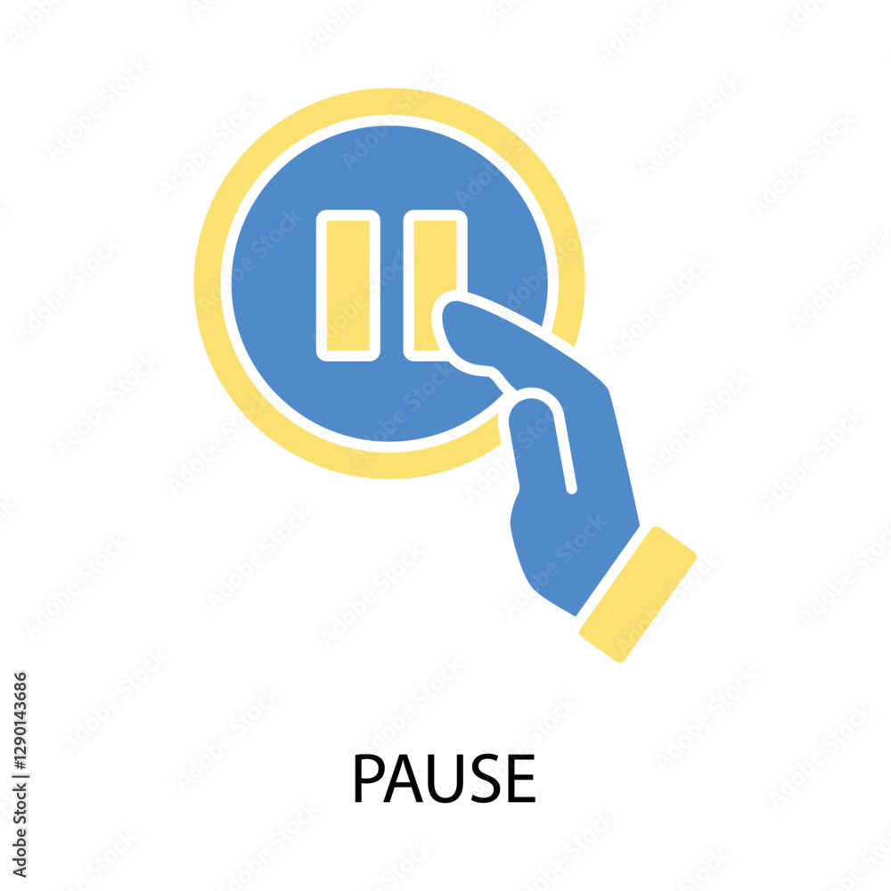 Poster pause icon. vector.editable stroke.linear style sign for use web design,logo.symbol illustration.