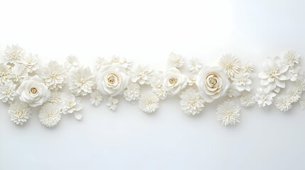 White Floral Arrangement on White Background