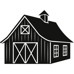  vector of a barn with a pitched roof