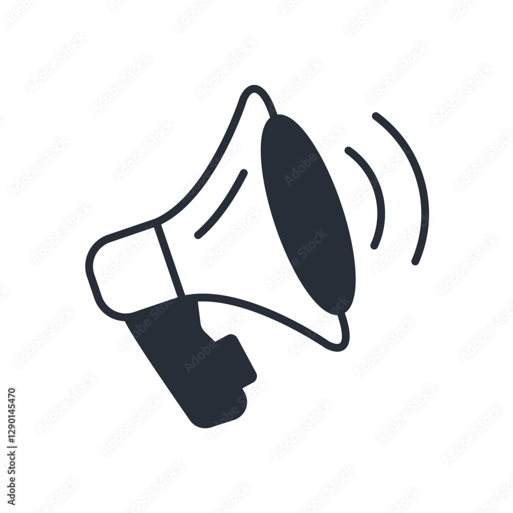 Poster megaphone icon. vector.editable stroke.linear style sign for use web design,logo.symbol illustration