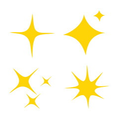 winkling stars. Shine icon, Clean star icon. doodle sparkle star. isolated on white background. vector illustration