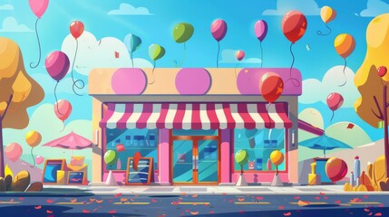 A banner celebrating a grand opening of a new store