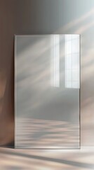 Thin frosted glass square panel with a minimalist