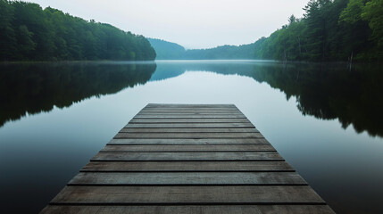 wooden pier in lake