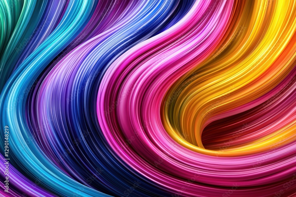 Poster dynamic flowing texture of vibrant hues abstract art colorful blend motion modern effect wave design