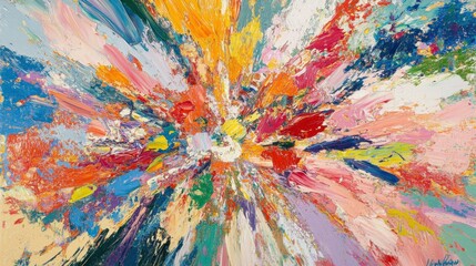 Vibrant Abstract Colorful Paint Burst Art
