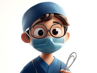 Medical concept animated surgical procedure simulation close-up