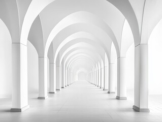 Obraz premium Elegant White Archway Corridor