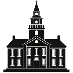  vector of a old town hall building