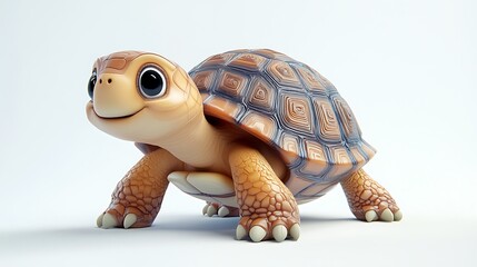 Obraz premium Playful cartoon turtle studio setting 3d render whimsical design