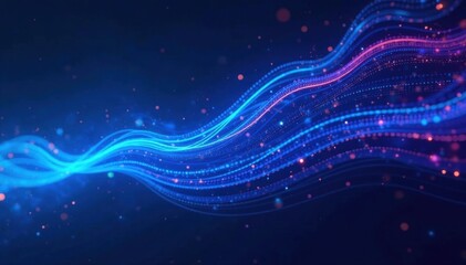 Fototapeta premium Abstract dynamic blue streaks, futuristic tech backdrop, abstract, lines, curve