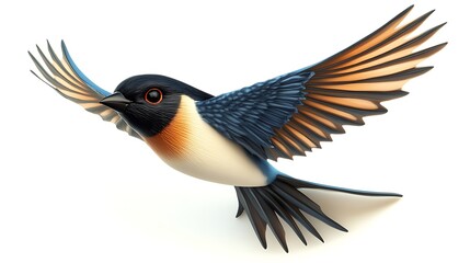 Naklejka premium Bird in flight nature scene wildlife photography bright environment side view