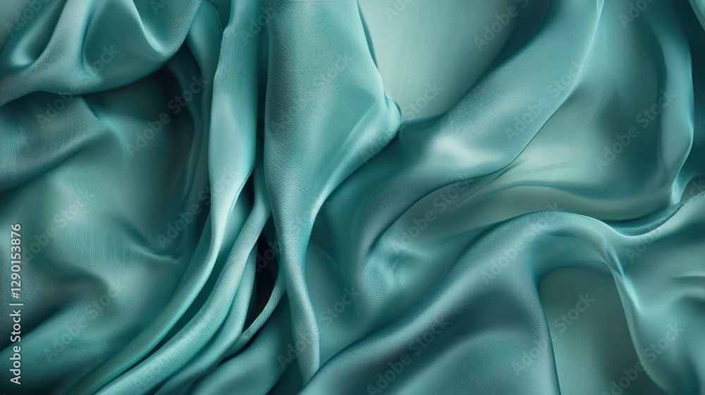Poster elegant flowing turquoise fabric creating soft folds and gentle curves for a luxurious backdrop and 
