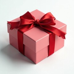 Obraz premium Luxury chocolate gift box, silk ribbon bow, clean white backdrop , artisan, white background, food photography