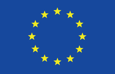 European Union Official Flag in Blue and Gold Representing Unity and Solidarity