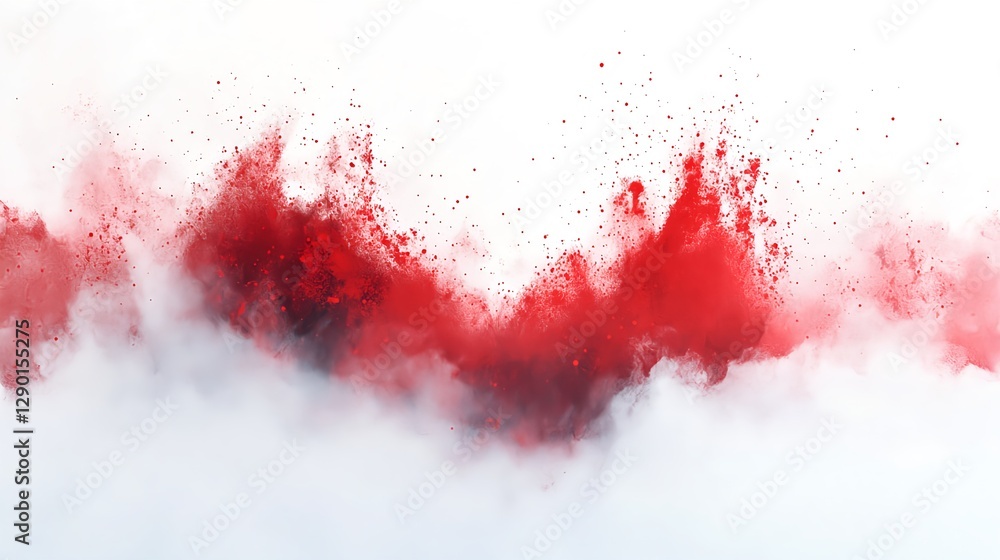 Canvas Prints abstract red ink splatters with brush strokes on white background