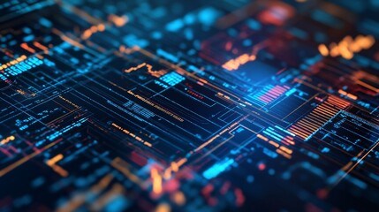 Obraz premium Abstract Digital Data Flow Futuristic Technology Background