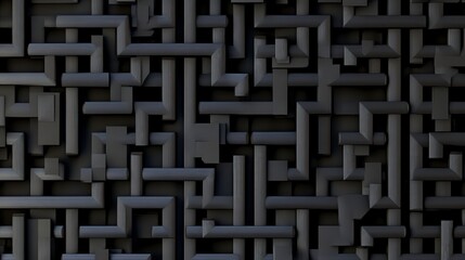 Abstract Black Pattern with Intricate Geometric Shapes and Layouts