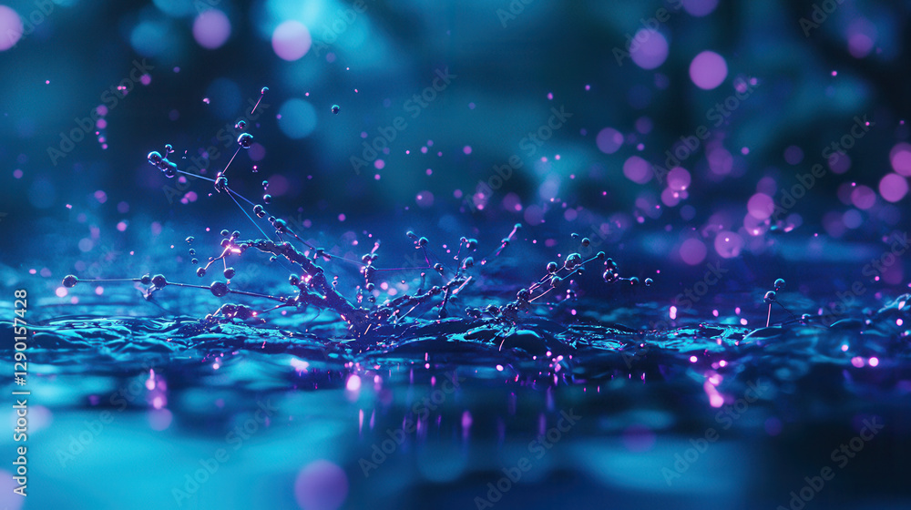 Aufkleber vibrant water splash with colorful bokeh effects, creating mesmerizing visual experience