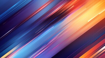 Obraz premium Abstract diagonal lines in vibrant blue, orange, and purple hues.