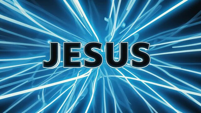 Exploring the impact of faith through a vibrant and dynamic light display centered on the name Jesus