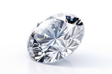 Real loose brilliant round diamond gemstone jewelry white background.