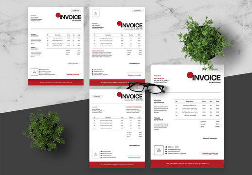 Red And Black Invoice