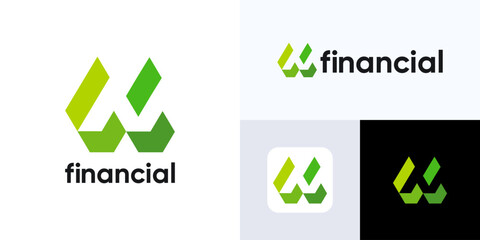 Letter N financial growth logo design vector Icon, Growth chart diagram logotype, Accounting logo design concept, Simple modern vector illustration, initial W logo design inspiration template
