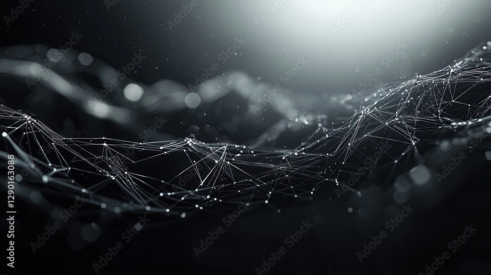 Aufkleber sleek, technology driven abstract representation of interconnected lines and nodes, evoking sense of