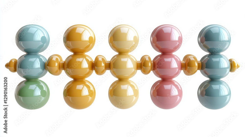 Poster colorful decorative objects in line with smooth glossy finish